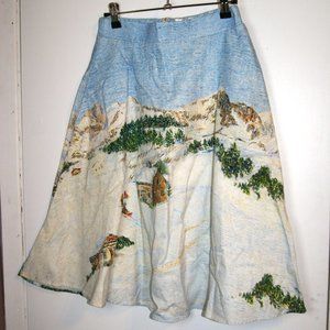 WINTER SCENE SKIRT WOMEN'S SIZE XS